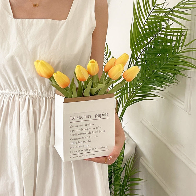 10 In 1 Tulip Bouquet With Paper Bag Home Decoration Simulation Flowers Paper Bag Floral Set Arrangement