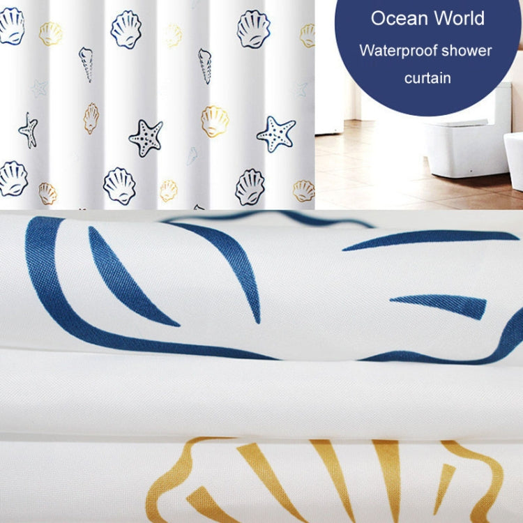 Sea World Polyester Shower Curtain Thickened Waterproof Bathroom Shower Curtain Cloth With Hooks, 80x180cm, 120x180cm, 120x200cm, 150x180cm, 150x200cm, 180x180cm, 180x200cm, 200x180cm, 200x200cm, 240x200cm, 200x240cm, 300x200cm, 100x200cm, 220x200cm   ...
