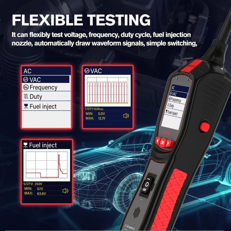 JDiag 6-30V Electrical Detector Fuel Injector Signal Detection Vehicle System Diagnosis, P150