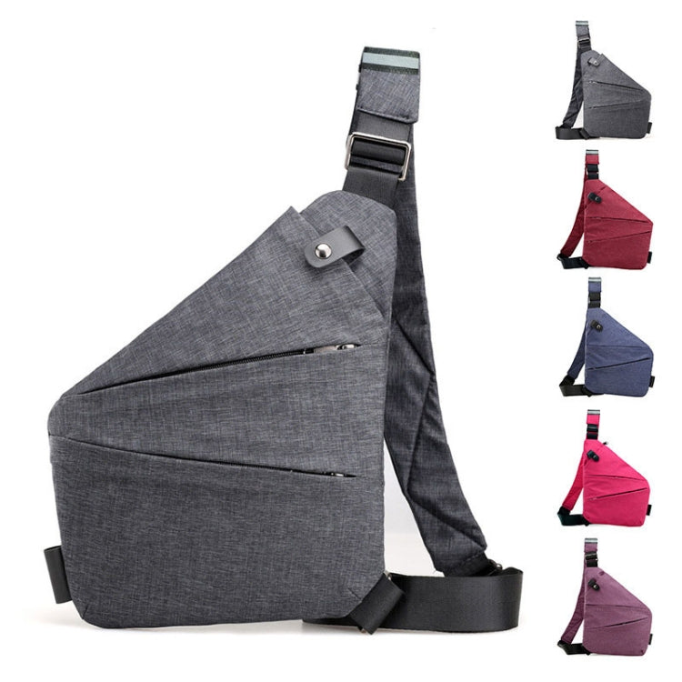 Sports Casual Men Crossbody Bag Large Capacity Multi-Pocket Single Shoulder Bag, Right Shoulder Nylon (Gray), Left Shoulder Nylon (Black), Left Shoulder Nylon (Gray), Left Shoulder Nylon (Blue), Right Shoulder Oxford Cloth (Gray)                       ...