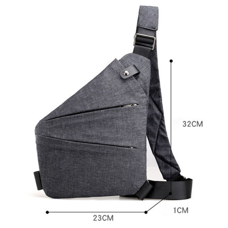 Sports Casual Men Crossbody Bag Large Capacity Multi-Pocket Single Shoulder Bag, Right Shoulder Nylon (Gray), Left Shoulder Nylon (Black), Left Shoulder Nylon (Gray), Left Shoulder Nylon (Blue), Right Shoulder Oxford Cloth (Gray)                       ...