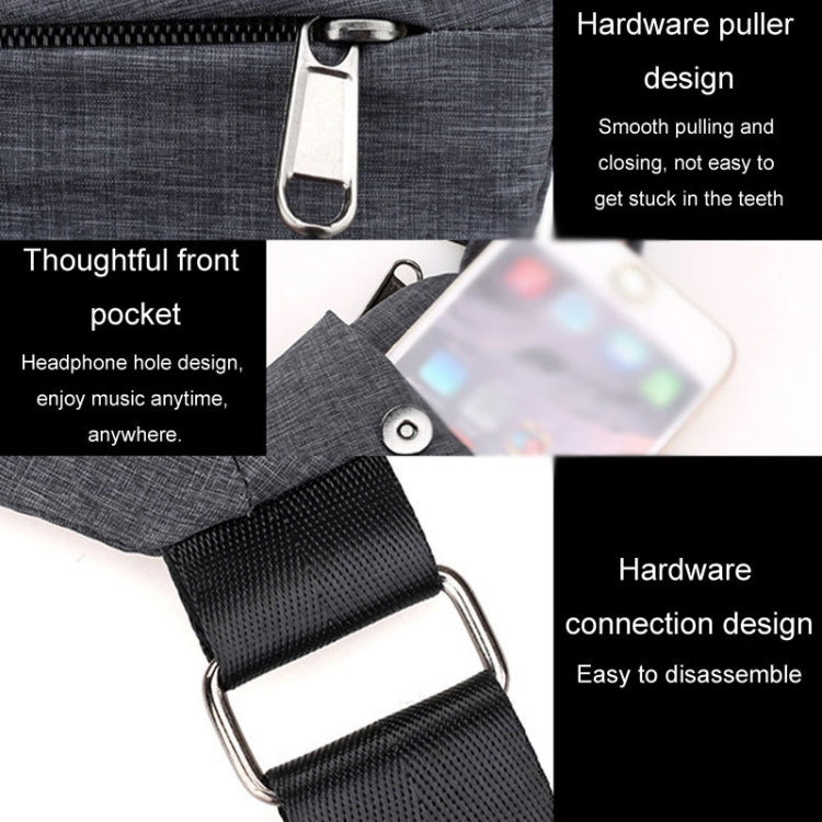 Sports Casual Men Crossbody Bag Large Capacity Multi-Pocket Single Shoulder Bag, Right Shoulder Nylon (Gray), Left Shoulder Nylon (Black), Left Shoulder Nylon (Gray), Left Shoulder Nylon (Blue), Right Shoulder Oxford Cloth (Gray)                       ...