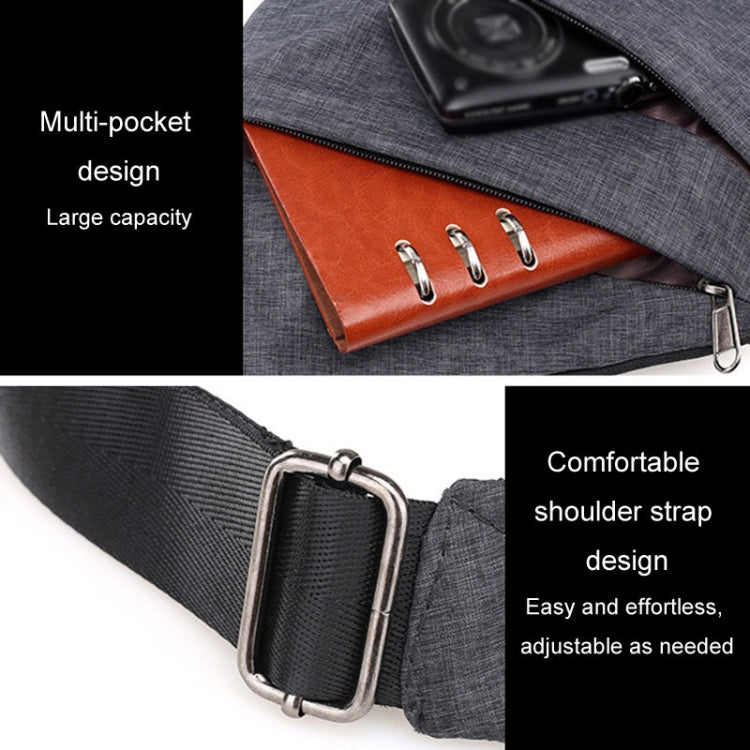 Sports Casual Men Crossbody Bag Large Capacity Multi-Pocket Single Shoulder Bag, Right Shoulder Nylon (Gray), Left Shoulder Nylon (Black), Left Shoulder Nylon (Gray), Left Shoulder Nylon (Blue), Right Shoulder Oxford Cloth (Gray)                       ...
