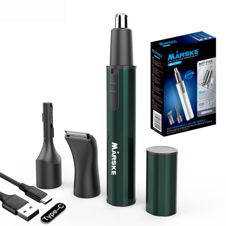 MARSKE  MS-7111 3 In 1 Electric Nose Hair Trimmer Type-C Rechargeable Grooming Instrument