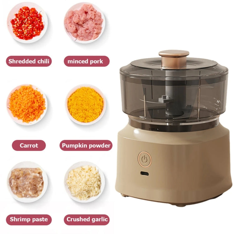 JRQ-01 Home Wireless Electric Meat Grinder Kitchen Garlic Pounder, Long-press, Double-click, Electroplated Double-click