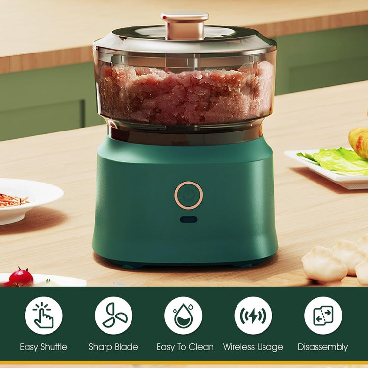 JRQ-01 Home Wireless Electric Meat Grinder Kitchen Garlic Pounder, Long-press, Double-click, Electroplated Double-click