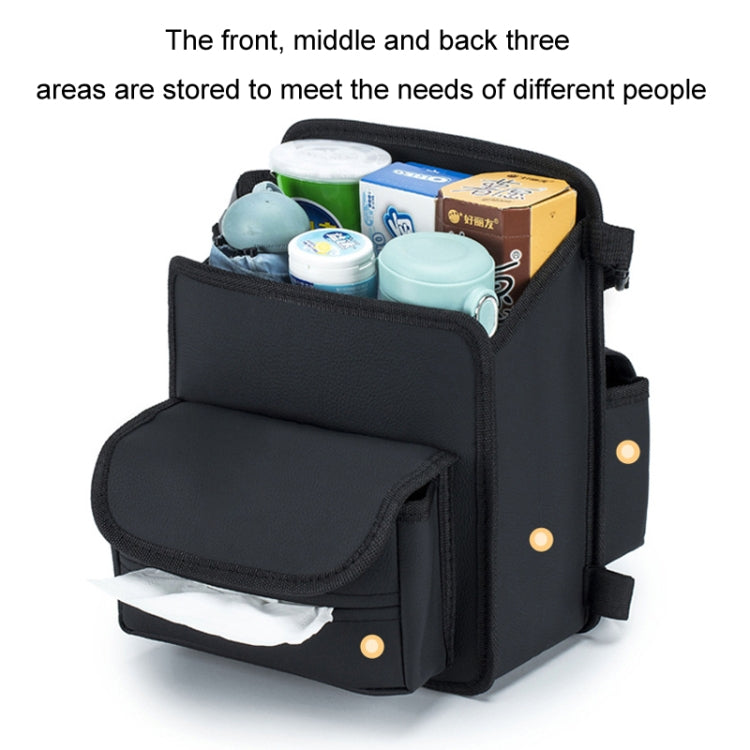 Car Seat Storage Mesh Pocket Hanging Storage Bag Tissue Box, H9160 Black