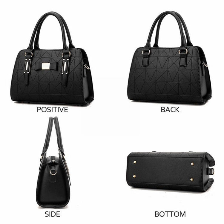 Women Bowknot Embossed Handbag Large Capacity Shoulder Bag