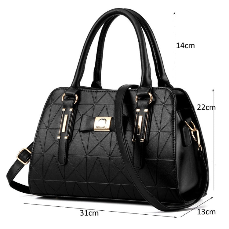 Women Bowknot Embossed Handbag Large Capacity Shoulder Bag