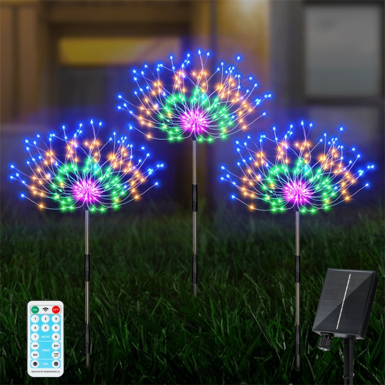 Solar Fireworks Lamp Grass Globe Dandelion Flash String With Remote Control, 1 Drag 3 Color Light 360 LEDs, 1 Drag 3 Warm Light 360 LEDs, 1 Drag 3 White Light 360 LEDs