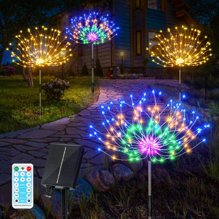 Solar Fireworks Lamp Grass Globe Dandelion Flash String With Remote Control, 1 Drag 3 Color Light 360 LEDs, 1 Drag 3 Warm Light 360 LEDs, 1 Drag 3 White Light 360 LEDs