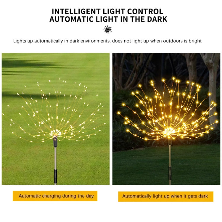 Solar Fireworks Lamp Grass Globe Dandelion Flash String With Remote Control, 1 Drag 3 Color Light 360 LEDs, 1 Drag 3 Warm Light 360 LEDs, 1 Drag 3 White Light 360 LEDs