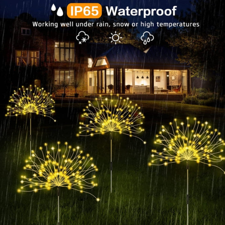 Solar Fireworks Lamp Grass Globe Dandelion Flash String With Remote Control, 1 Drag 3 Color Light 360 LEDs, 1 Drag 3 Warm Light 360 LEDs, 1 Drag 3 White Light 360 LEDs