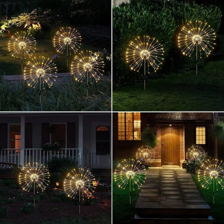 Solar Fireworks Lamp Grass Globe Dandelion Flash String With Remote Control, 1 Drag 3 Color Light 360 LEDs, 1 Drag 3 Warm Light 360 LEDs, 1 Drag 3 White Light 360 LEDs