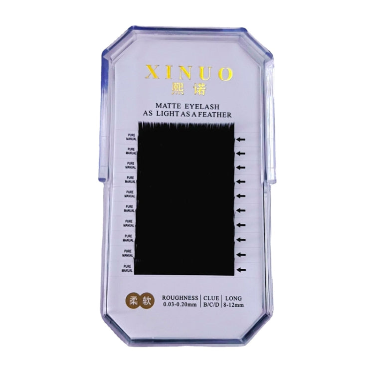 XINUO 10rows /Box Single Flat Hair Eyelash Extensions Double Tip Soft Matte False Eye Liners, 0.15 Baby Curved, 0.15 J Curved, 0.15 B Curved, 0.15 C Curved, 0.15 CC Curved, 0.15 D Curved, 0.15 DD Curved, 0.20 Baby Curved, 0.20 J Curved
