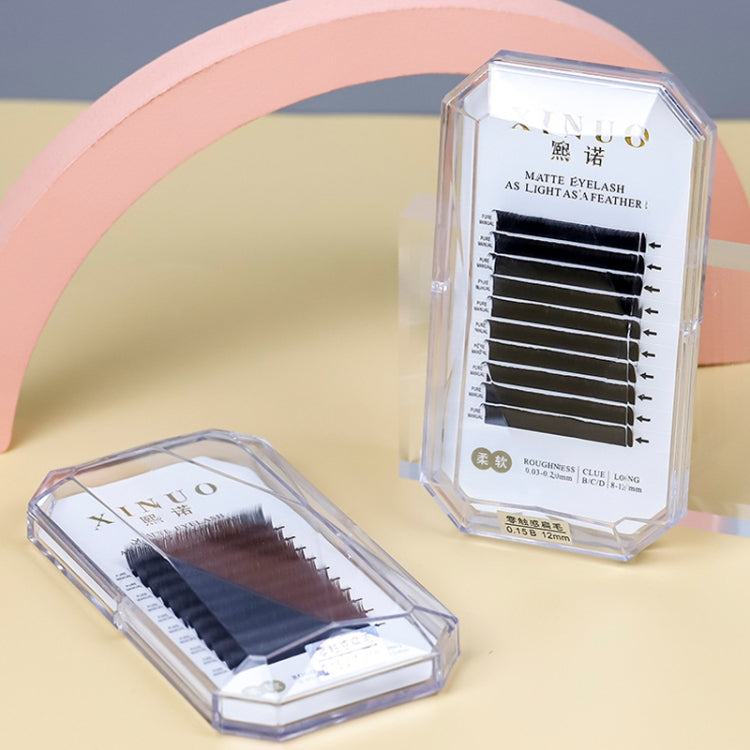 XINUO 10rows /Box Single Flat Hair Eyelash Extensions Double Tip Soft Matte False Eye Liners, 0.15 Baby Curved, 0.15 J Curved, 0.15 B Curved, 0.15 C Curved, 0.15 CC Curved, 0.15 D Curved, 0.15 DD Curved, 0.20 Baby Curved, 0.20 J Curved