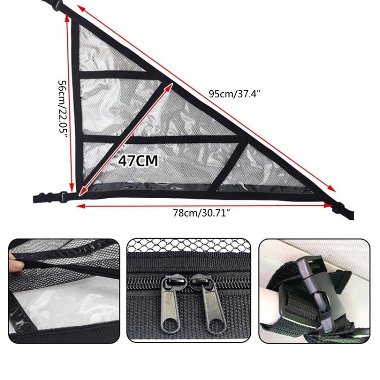 SUV Ceiling Storage Net Car Roof Mesh Storage Bag Suitable For 3-handle Models, Transparent PVC+Reinforcement Webbing