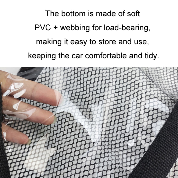 SUV Ceiling Storage Net Car Roof Mesh Storage Bag Suitable For 3-handle Models, Transparent PVC+Reinforcement Webbing