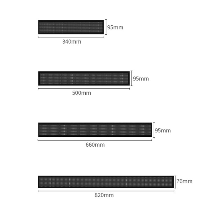 Wifi Scrolling LED Sign Message Board Support Multi-Languauge, Colorful 820x95x15mm