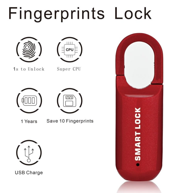 Smart USB Charging Bag Fingerprint Padlock Furniture Backpack Lock