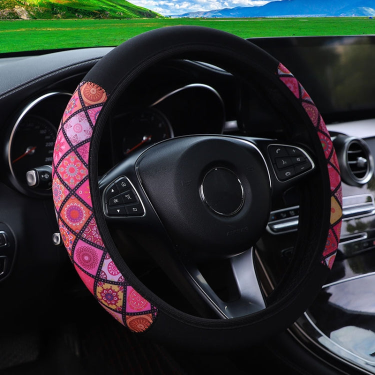 Color-blocked Neoprene Elastic Steering Wheel Cover Without Inner Ring
