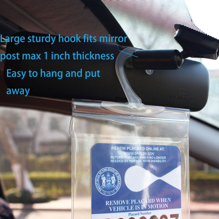 2pcs PVC Transparent Hook Bag Disability Placard Parking Sign Bag