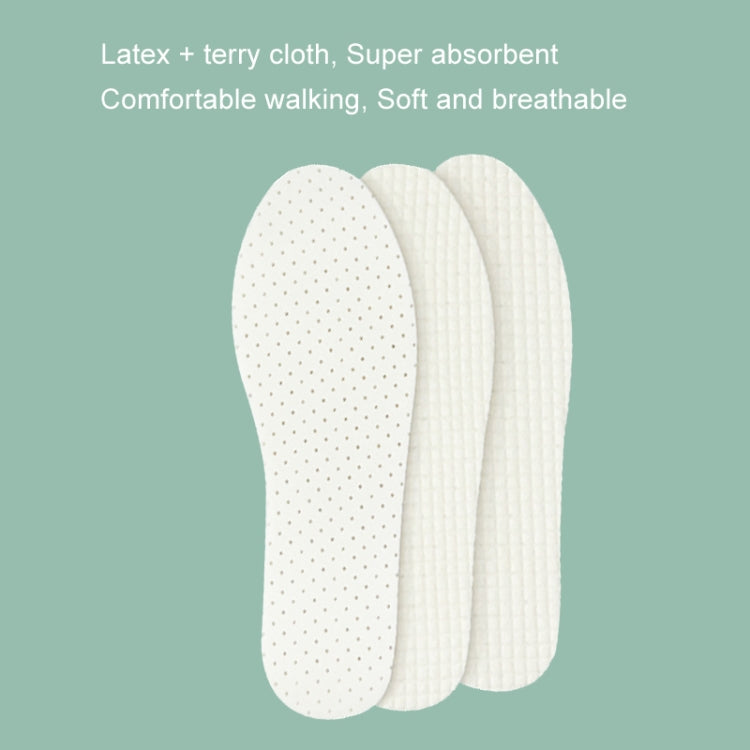 1pair Thin Latex Breathable and Sweat Absorbent Soft Bottom Comfort Shock Absorbing Insoles, 36-37, 38-39, 40-41, 42-43, 44-45