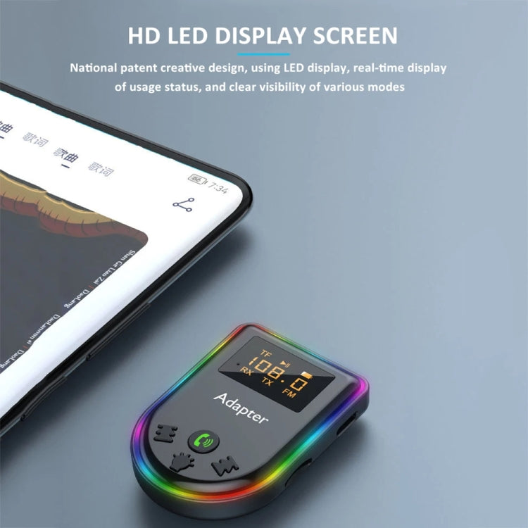 Q7 LED Digital Display Car Bluetooth Receiver HIFI Sound Quality Wireless Audio Adapter