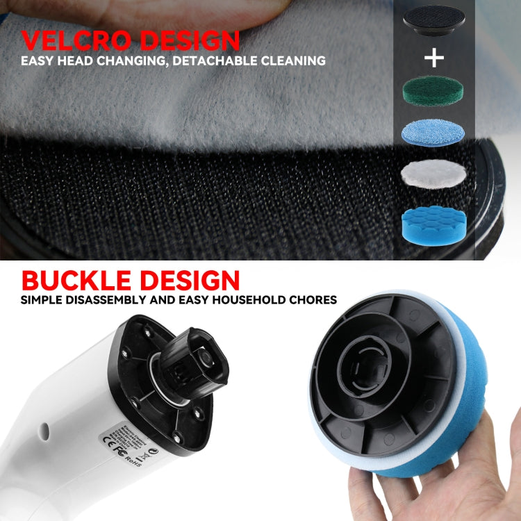 Cordless Electric Spin Scrubber Extension Handle with 7 Replacement Heads