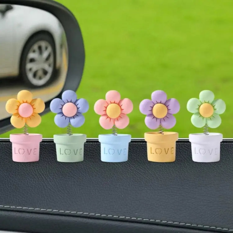 Simulated Small Flowerpot Car Center Console Decorative Ornaments