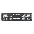 European Standard Single-strip Plastic License Plate Frame, Carbon Pattern