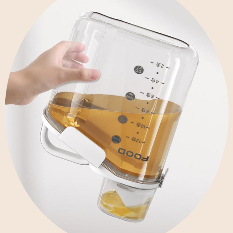 Plastic Sealed Grains Container Dry Food Storage Bin with Measuring Cup Pouring Spout, 2800ml, 2000ml, 1600ml