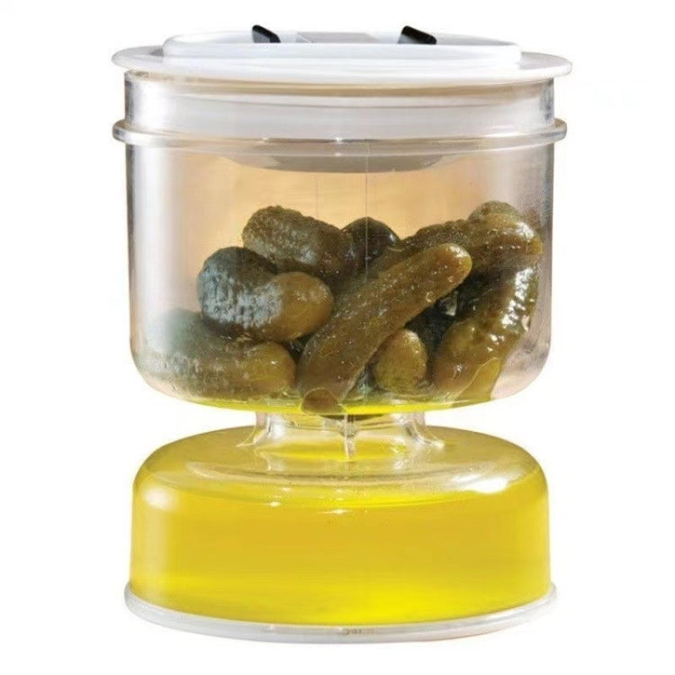 Kitchen Wet And Dry Separate Pickle Jar Plastic Wet And Dry Dispenser Hourglass Can, Square, Round, Round Extension With Fork, Round With Air Vent, Square With Air Vent