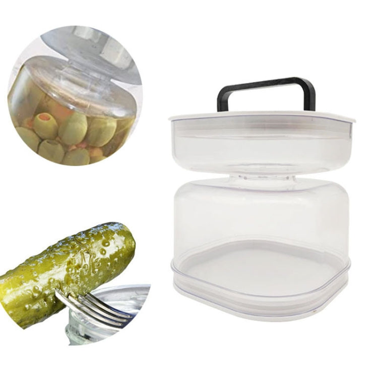 Kitchen Wet And Dry Separate Pickle Jar Plastic Wet And Dry Dispenser Hourglass Can, Square, Round, Round Extension With Fork, Round With Air Vent, Square With Air Vent