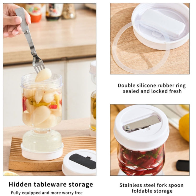 Kitchen Wet And Dry Separate Pickle Jar Plastic Wet And Dry Dispenser Hourglass Can, Square, Round, Round Extension With Fork, Round With Air Vent, Square With Air Vent