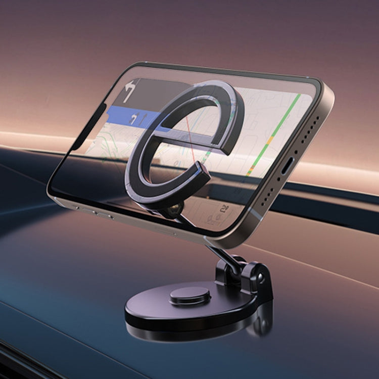 Letter E Magnetic Folding Car Phone Holder Rotatable Dashboard Stick-On Navigation Stand, D38