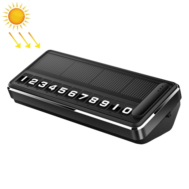 Car Temporary Parking License Plate Solar Rechargeable Luminous Parking Card