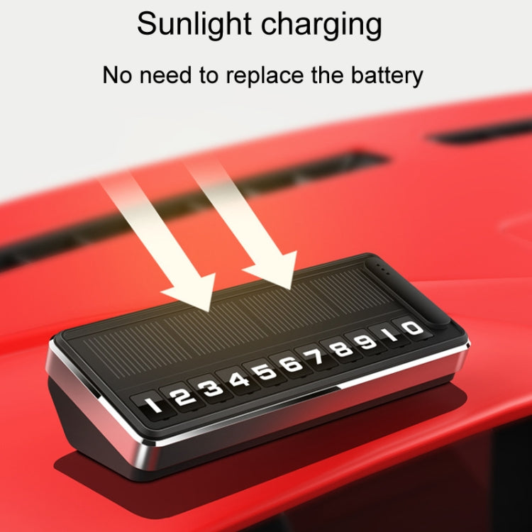 Car Temporary Parking License Plate Solar Rechargeable Luminous Parking Card