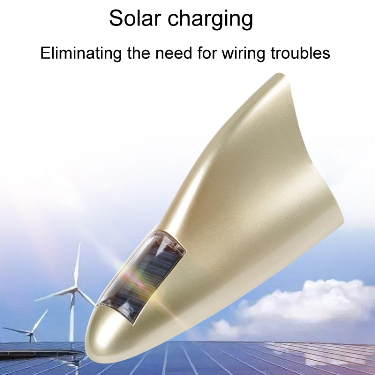 Solar Remote Control Signal Radio Shark Fin Antenna Anti-Tailgating Roof Warning Light