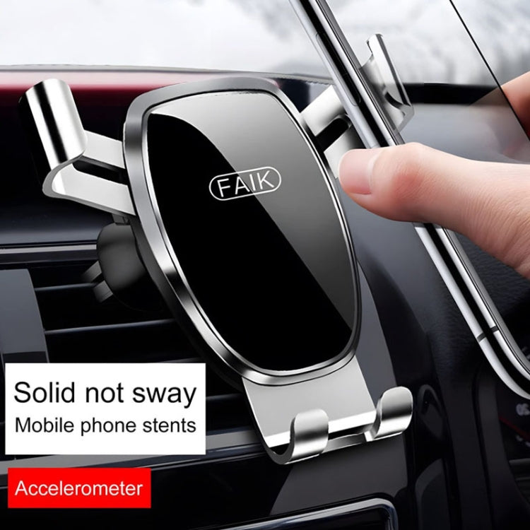 FAIK Car Cell Phone Holder Air Vent Triangle Gravity Sensor Car Phone Bracket, Black Frosted Model, Silver Frosted Model, Black Mirror Model, Silve Mirror Model