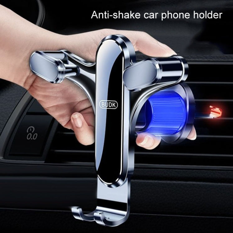 BUDK Triangle Gravity Sensor Car Phone Bracket Car Air Vent Navigation Holder, Adhesive Model, Suction Cup Base Model, Bent Suction Cup Base Model, Hook Model