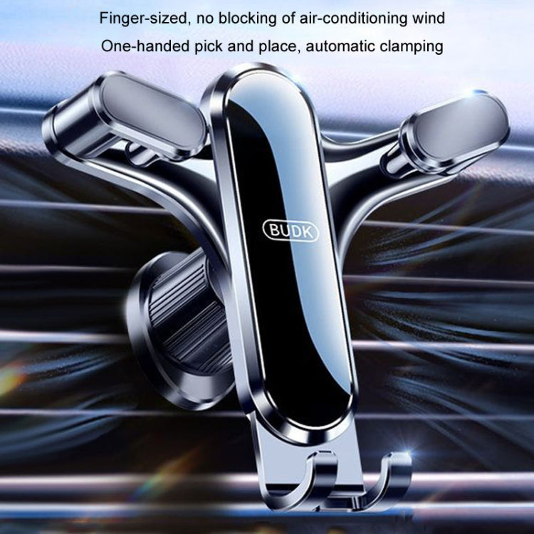 BUDK Triangle Gravity Sensor Car Phone Bracket Car Air Vent Navigation Holder, Adhesive Model, Suction Cup Base Model, Bent Suction Cup Base Model, Hook Model