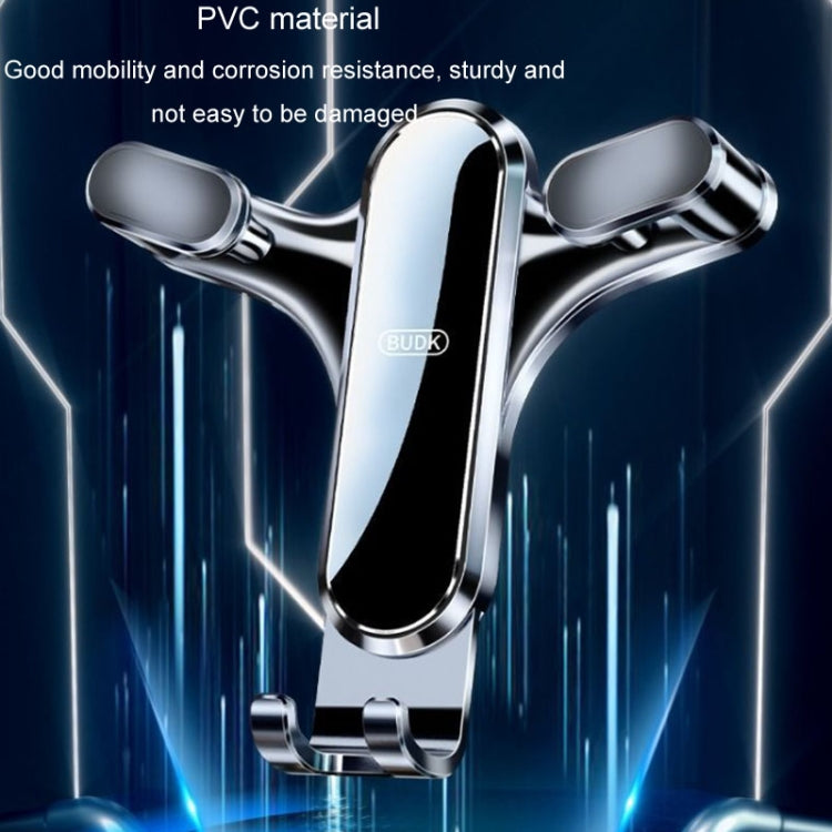 BUDK Triangle Gravity Sensor Car Phone Bracket Car Air Vent Navigation Holder, Adhesive Model, Suction Cup Base Model, Bent Suction Cup Base Model, Hook Model