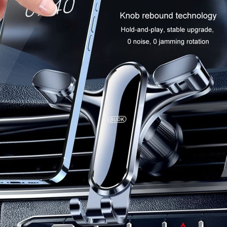 BUDK Triangle Gravity Sensor Car Phone Bracket Car Air Vent Navigation Holder, Adhesive Model, Suction Cup Base Model, Bent Suction Cup Base Model, Hook Model