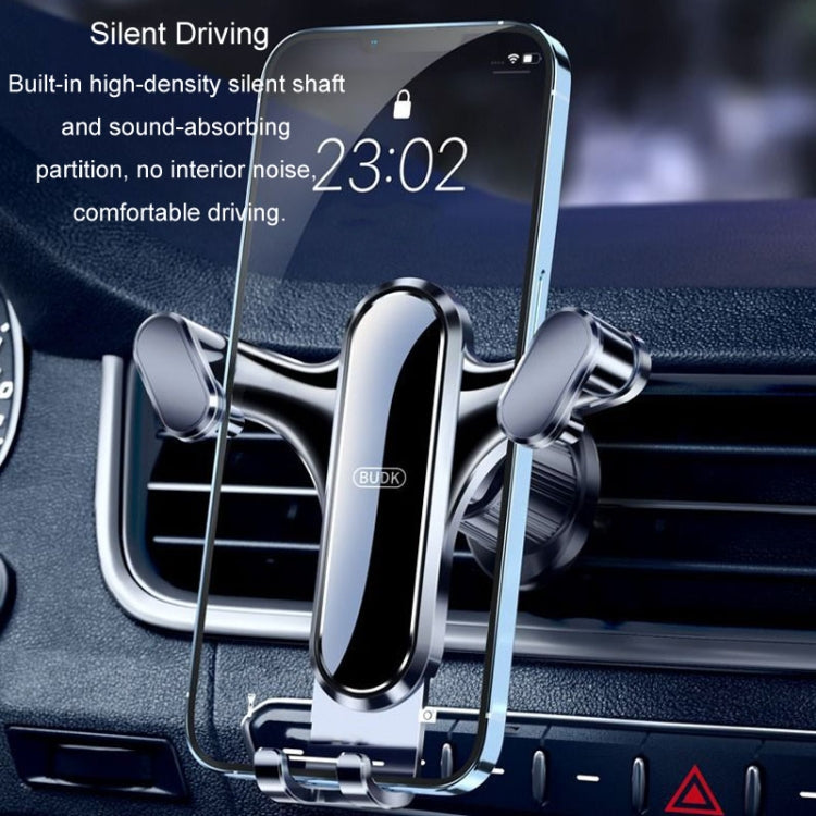 BUDK Triangle Gravity Sensor Car Phone Bracket Car Air Vent Navigation Holder, Adhesive Model, Suction Cup Base Model, Bent Suction Cup Base Model, Hook Model