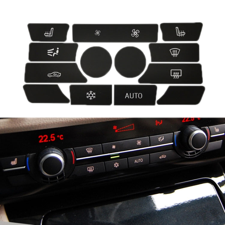 For BMW 5 Series/7 Series/X5/C6/F10/F01/F15 Air Conditioning Button Repair Sticker, A 13pcs No OFF, A 13pcs With OFF, B 14pcs No OFF, B 14pcs With OFF, C 16pcs No OFF, C 16pcs With OFF