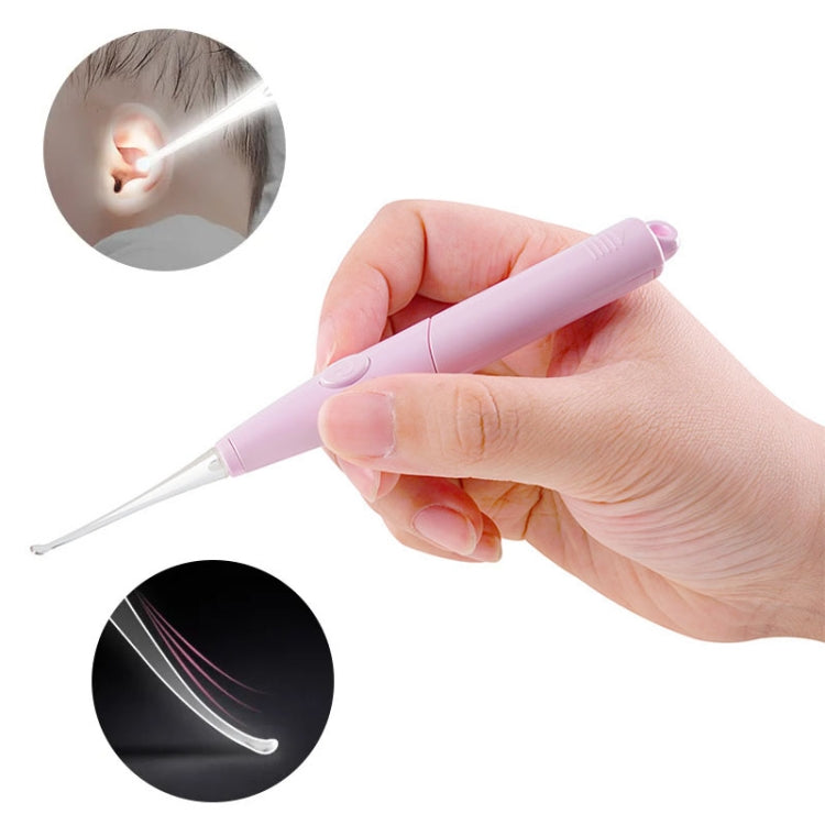 LED Light Ear Cleaning Scoop Children Ear Scoop Baby Ear Wax Pick Cleaner, Pink, White