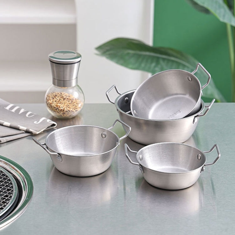 304 Stainless Steel Thickened Double Ear Soup Bowl Snack Bowl Fried Chicken Bowl, 14cm, 17cm