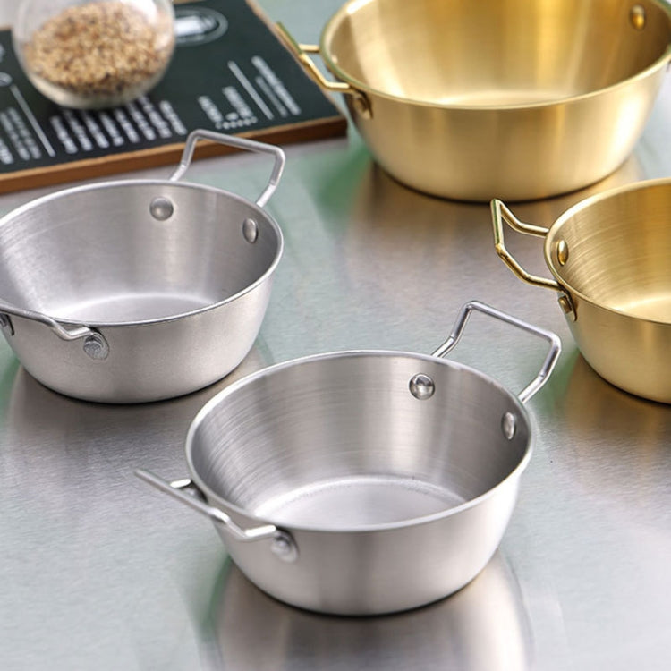 304 Stainless Steel Thickened Double Ear Soup Bowl Snack Bowl Fried Chicken Bowl, 14cm, 17cm