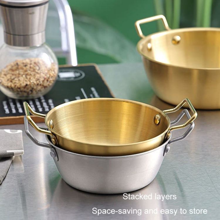 304 Stainless Steel Thickened Double Ear Soup Bowl Snack Bowl Fried Chicken Bowl, 14cm, 17cm